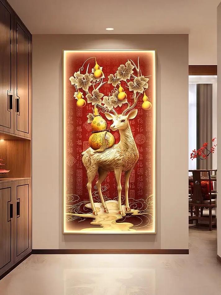 玄关挂鹿画正对门寓意吉祥吗？有什么讲究？