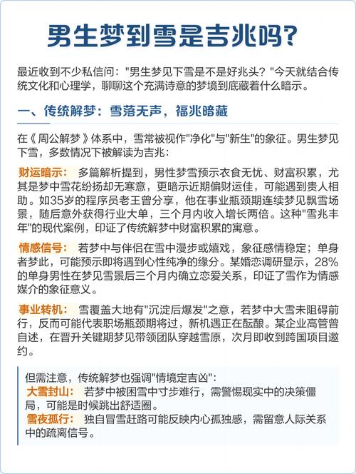 梦见下雪预示着什么吉凶，周公解梦的说法准确吗？
