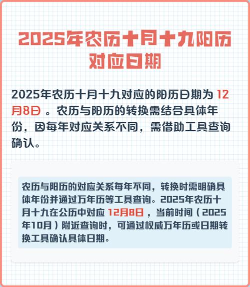 农历阴历十月十九是阳历几月几号？