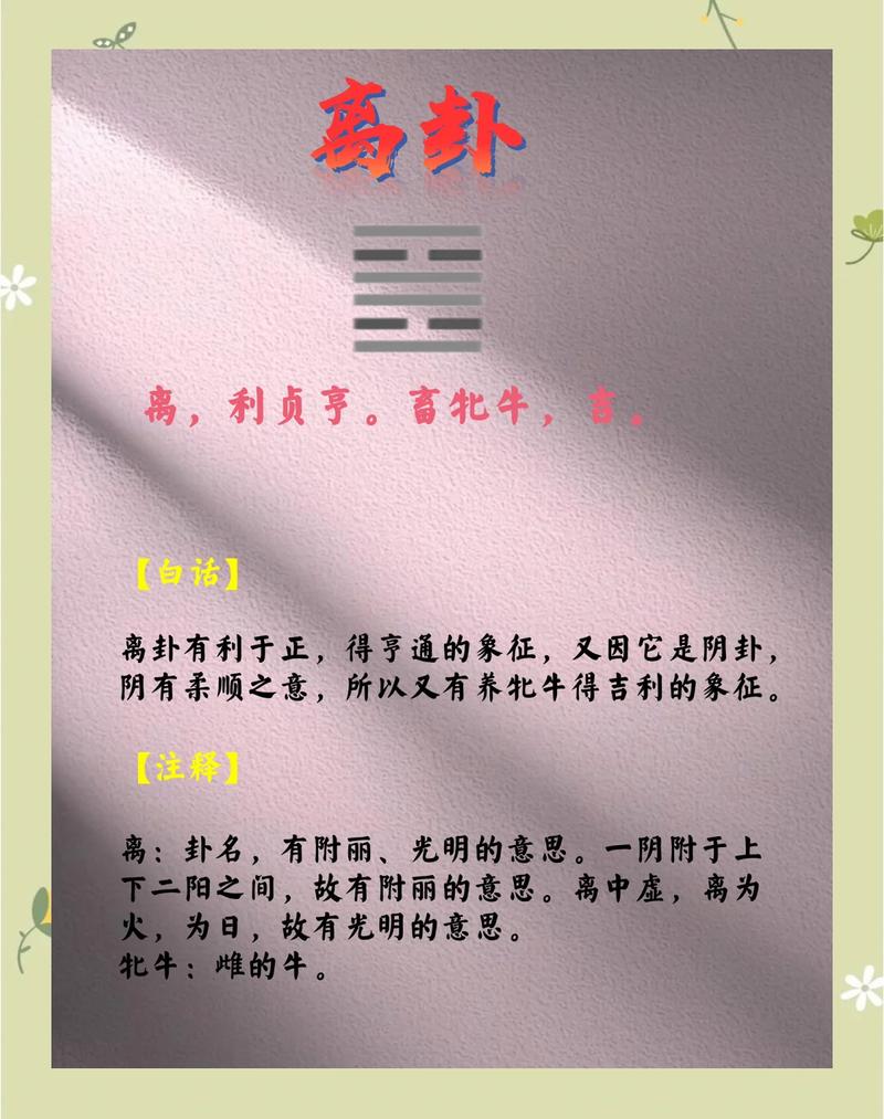 女性占到离卦在感情中预示着什么？