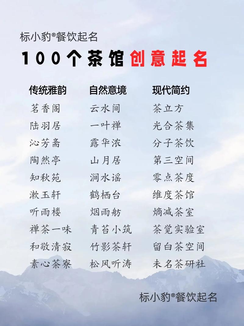 如何给茶馆取名既包含旺财寓意又好听好记？