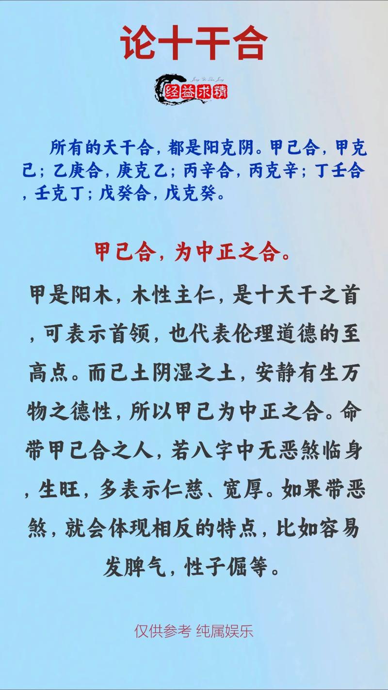 甲己合指的是什么嫩否详细解释一下这个概念的含义？