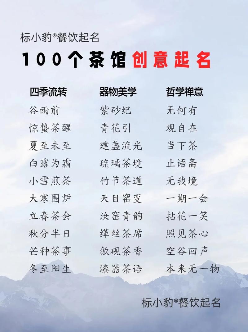 如何给茶馆取名既包含旺财寓意又好听好记？