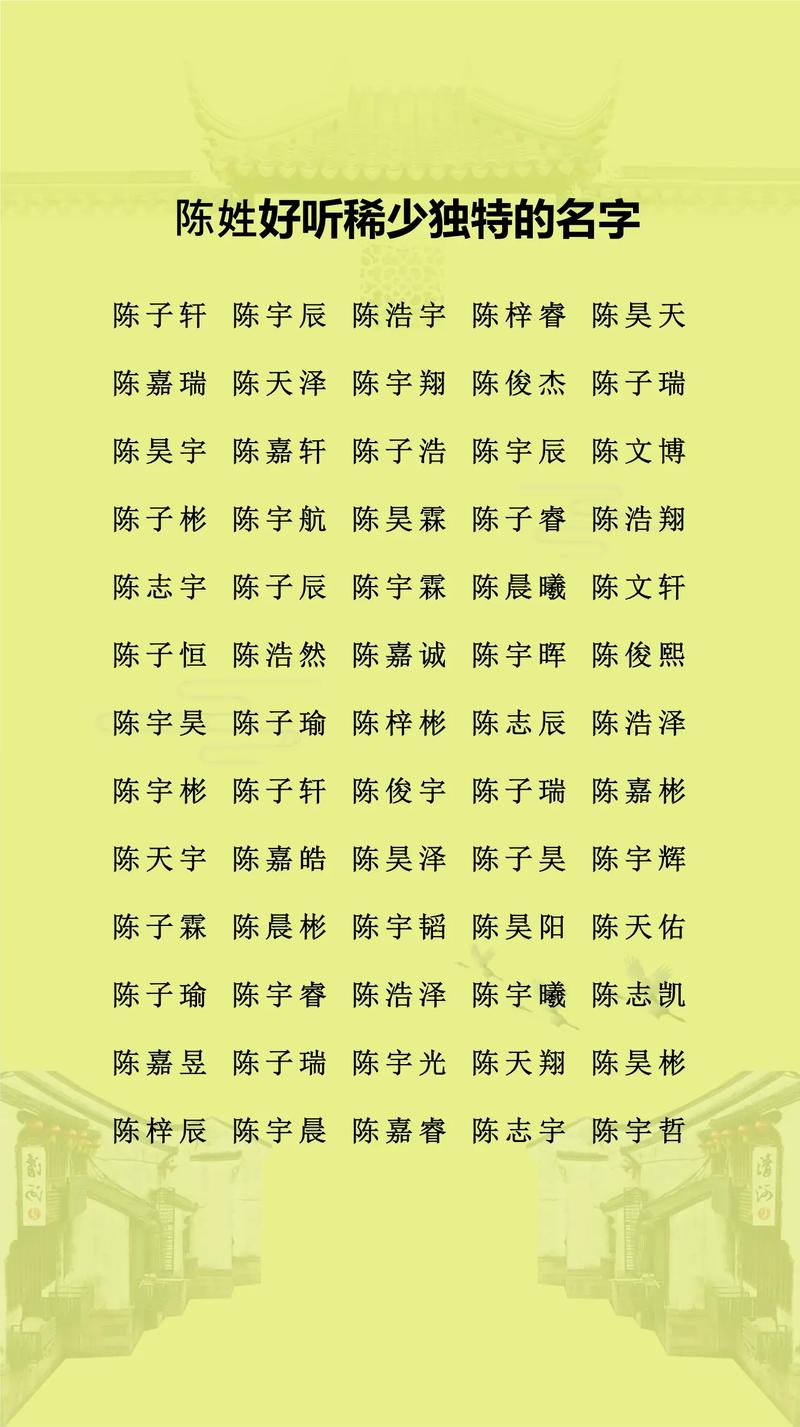 陈姓男孩名字有哪些，既正直善良又有寓意的简单好听的？