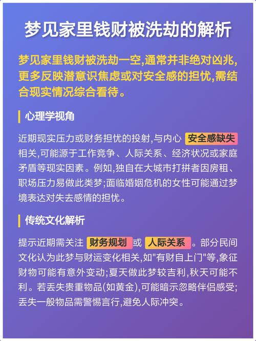 梦见家里被偷光或洗劫一空，这预示着什么含义？