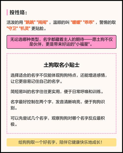 土狗取名有什么好的名字大全推荐吗？