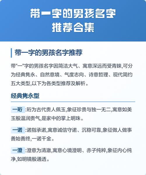 有哪些带一字的男孩名字寓意深刻？