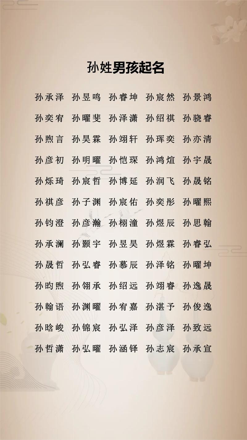 鸡年出生的孙姓男孩取什么名字既吉祥又好听？