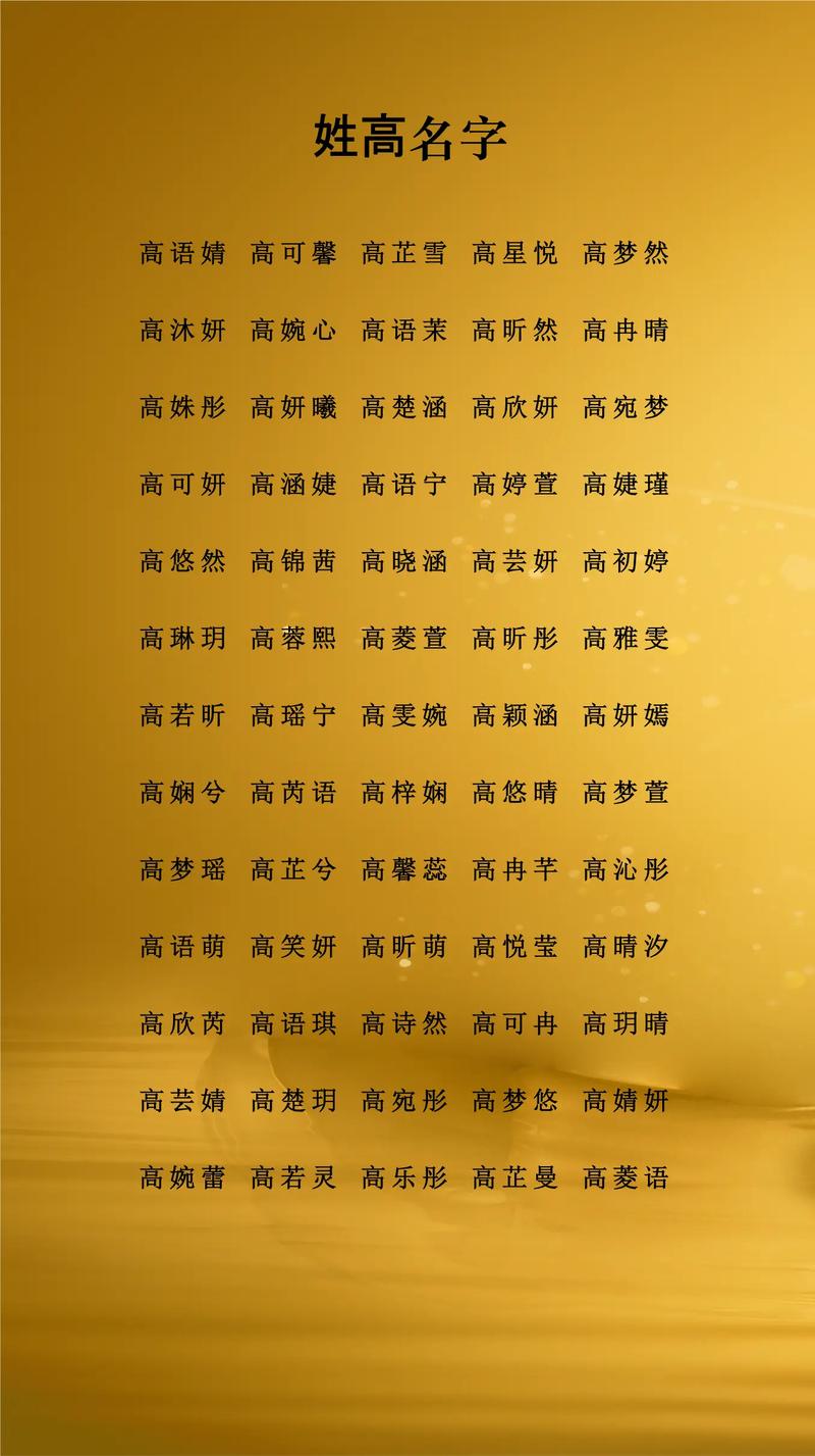 姓高取个什么名字能让人笑到肚子疼？