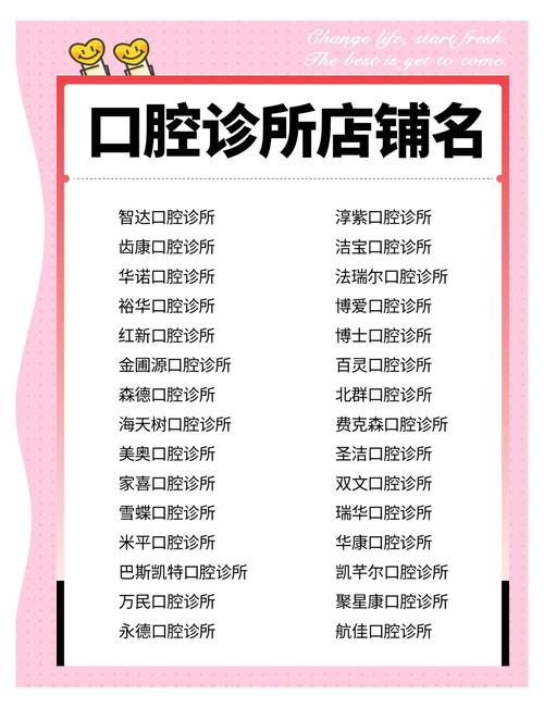 有没有什么寓意美好的牙科诊所名字推荐？