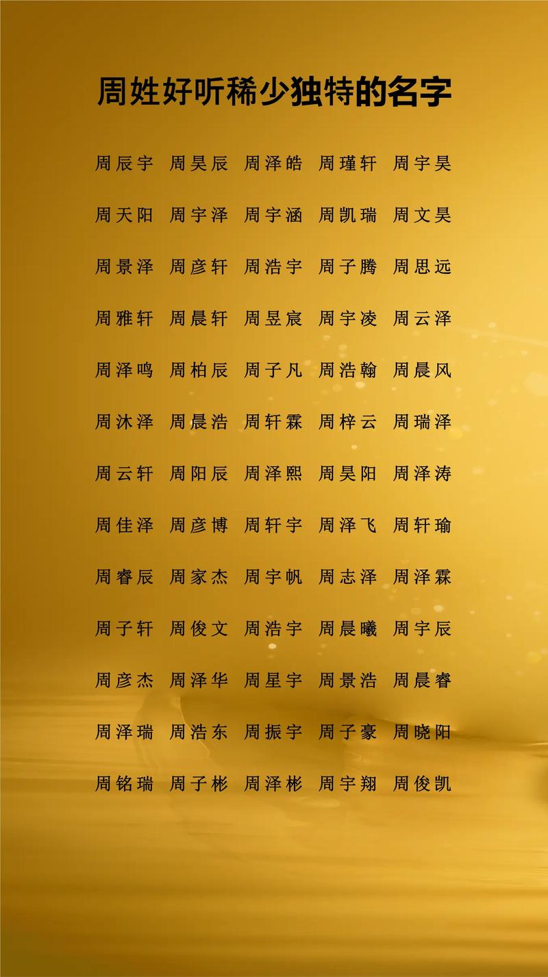 周姓男孩取一个字的名字有哪些推荐？