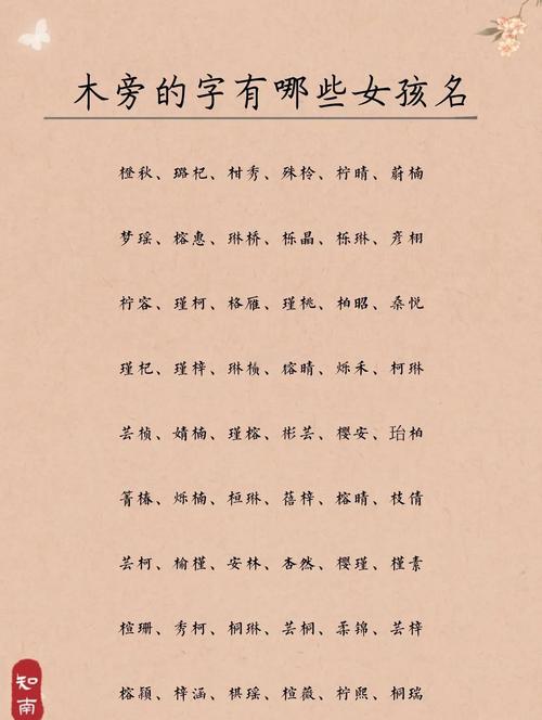 有没有既带木字旁又洋气有涵养的女孩名字推荐？