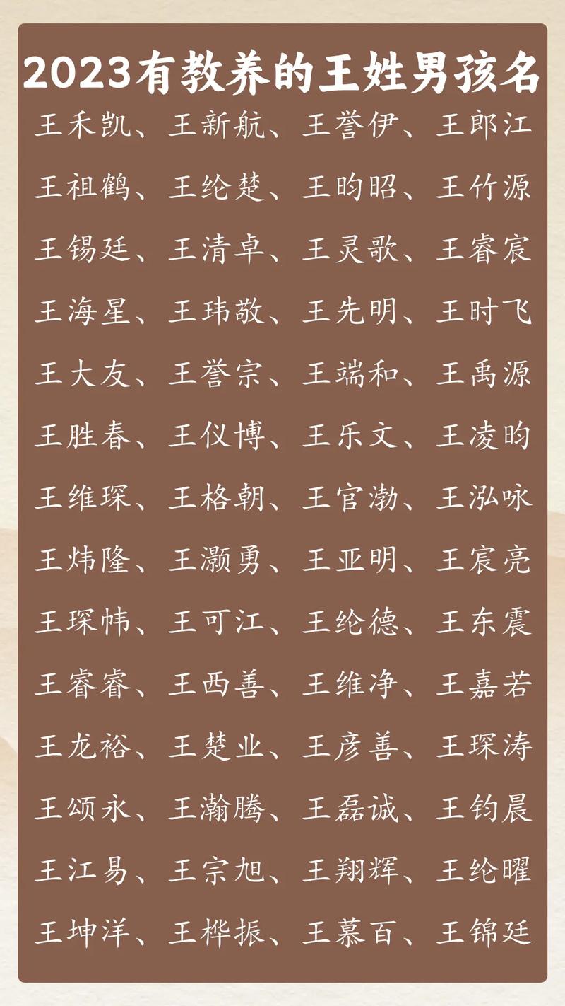 姓王属兔的男孩小名大全里有哪些名字？