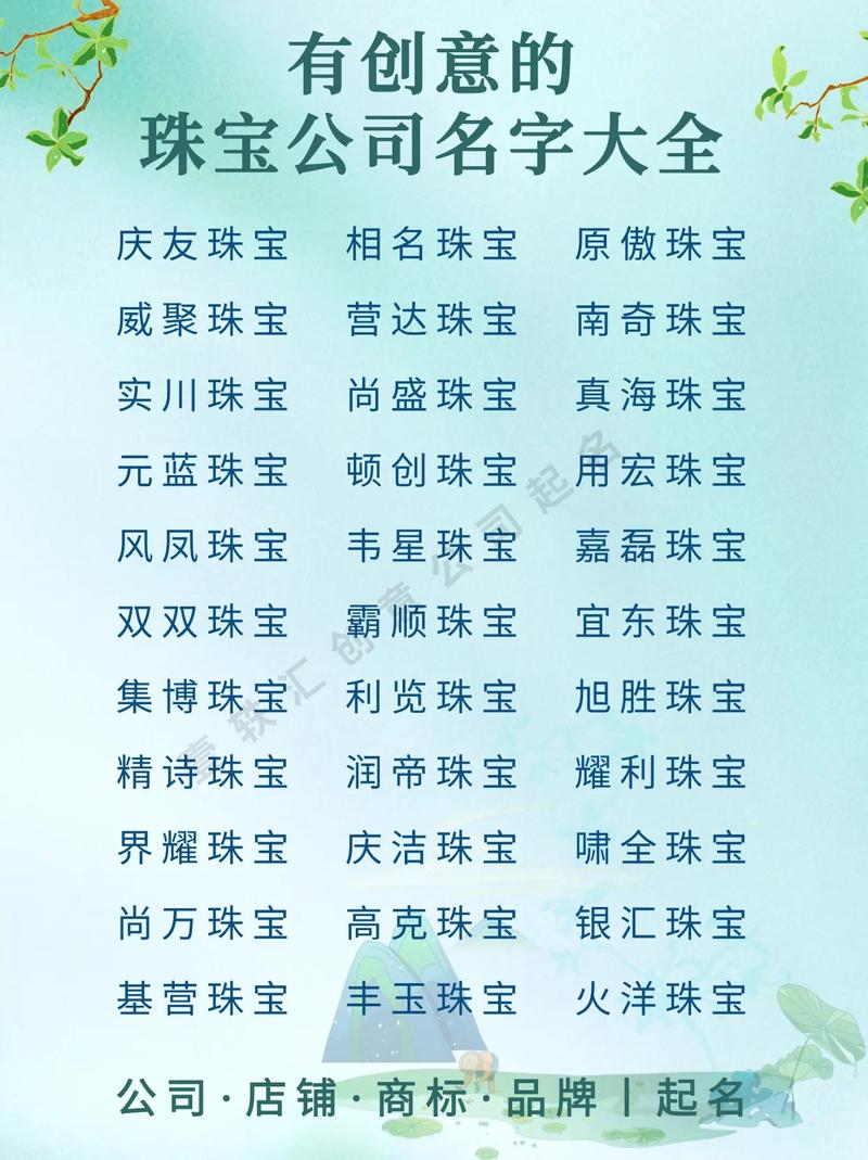 有哪些好听的创意珠宝名字可以推荐？