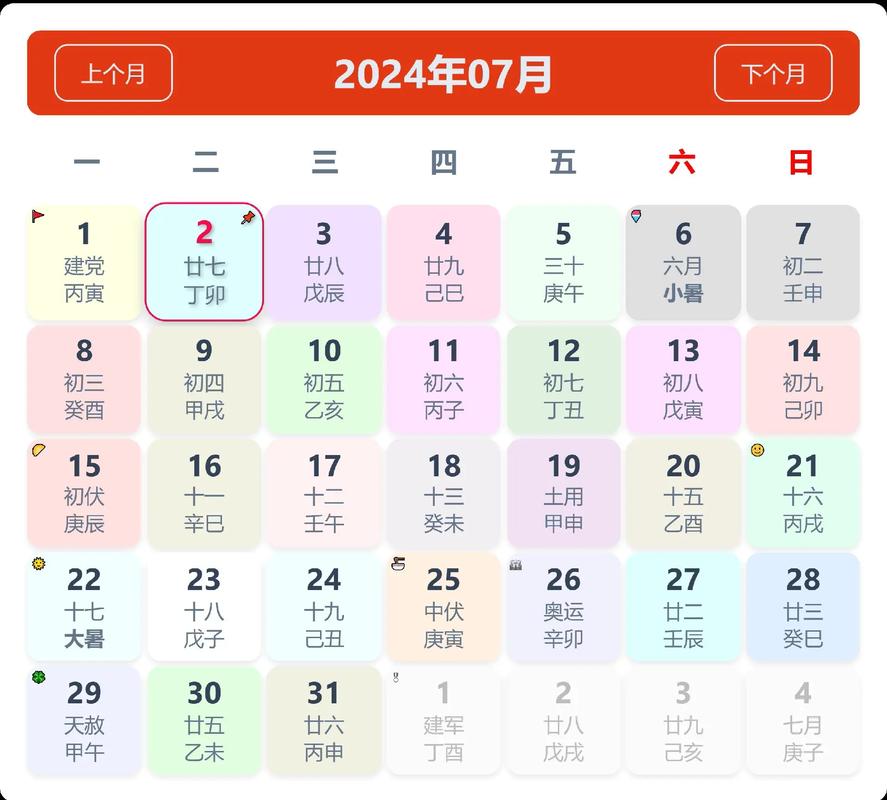 农历七月初五对应的阳历日期是哪一天？