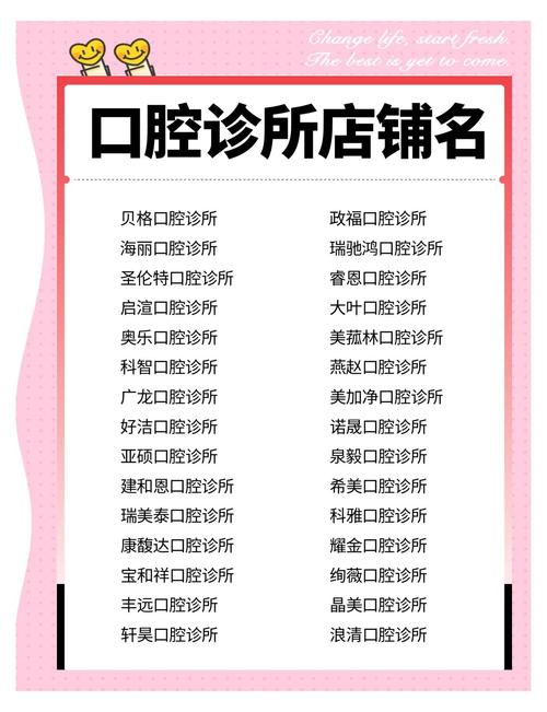 有没有什么寓意美好的牙科诊所名字推荐？