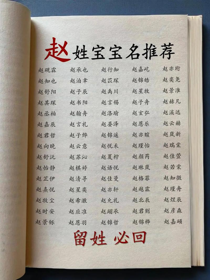 赵姓男孩取什么名字既文雅又有寓意？