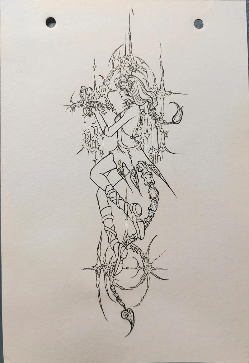 可爱少女天蝎女简笔画，如何画出一个长尾巴的可爱天蝎座形象呢？