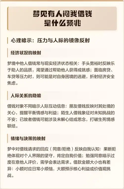 梦见别人向我借钱预示着什么含义？
