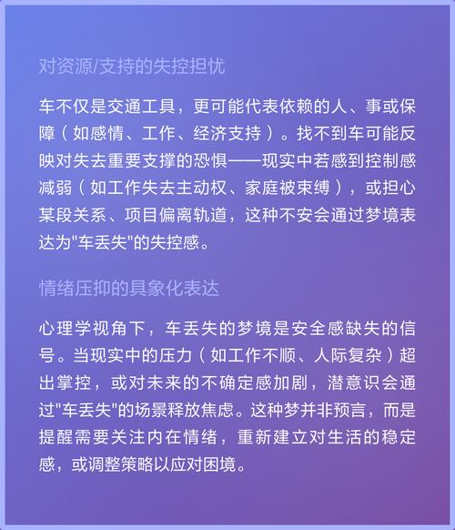 梦见车丢失后又找回，这预示着什么含义？