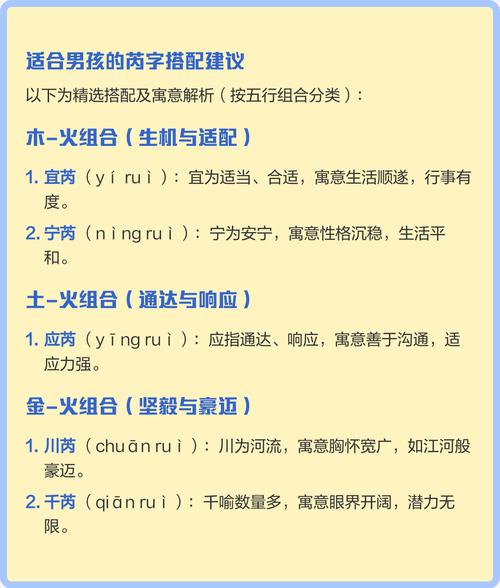 有哪些好听寓意好且洋气的带芮字的男孩名字推荐？