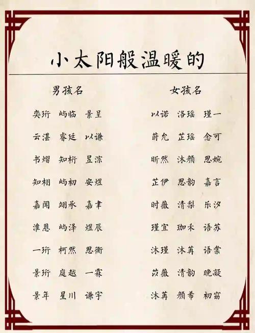 寓意太阳的男孩名字有哪些，有没有什么好听的推荐？