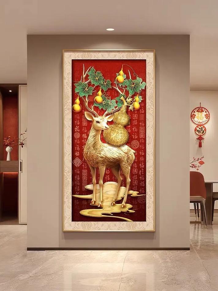 玄关挂鹿画正对门寓意吉祥吗？有什么讲究？
