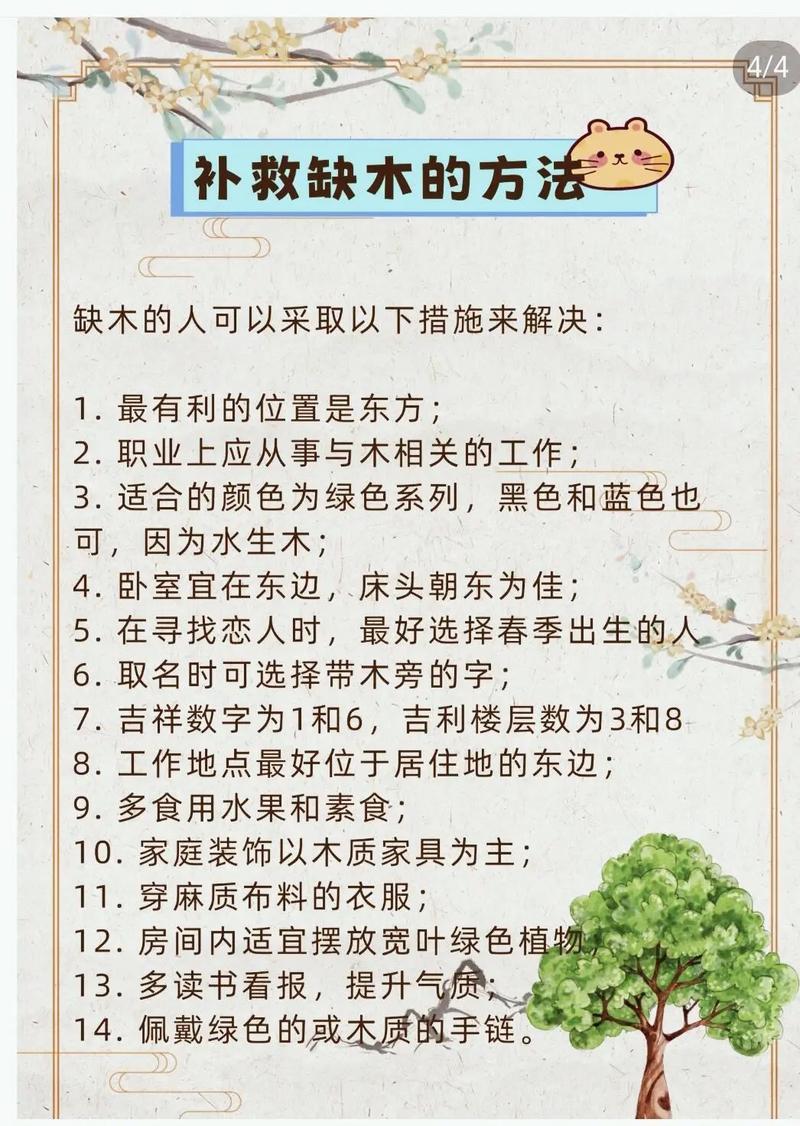 五行缺木该如何通过日常习惯和风水布局进行有效补救？