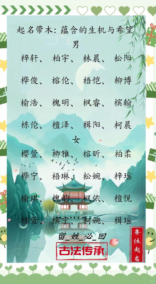 有没有三个字带木属性的女孩名字推荐？