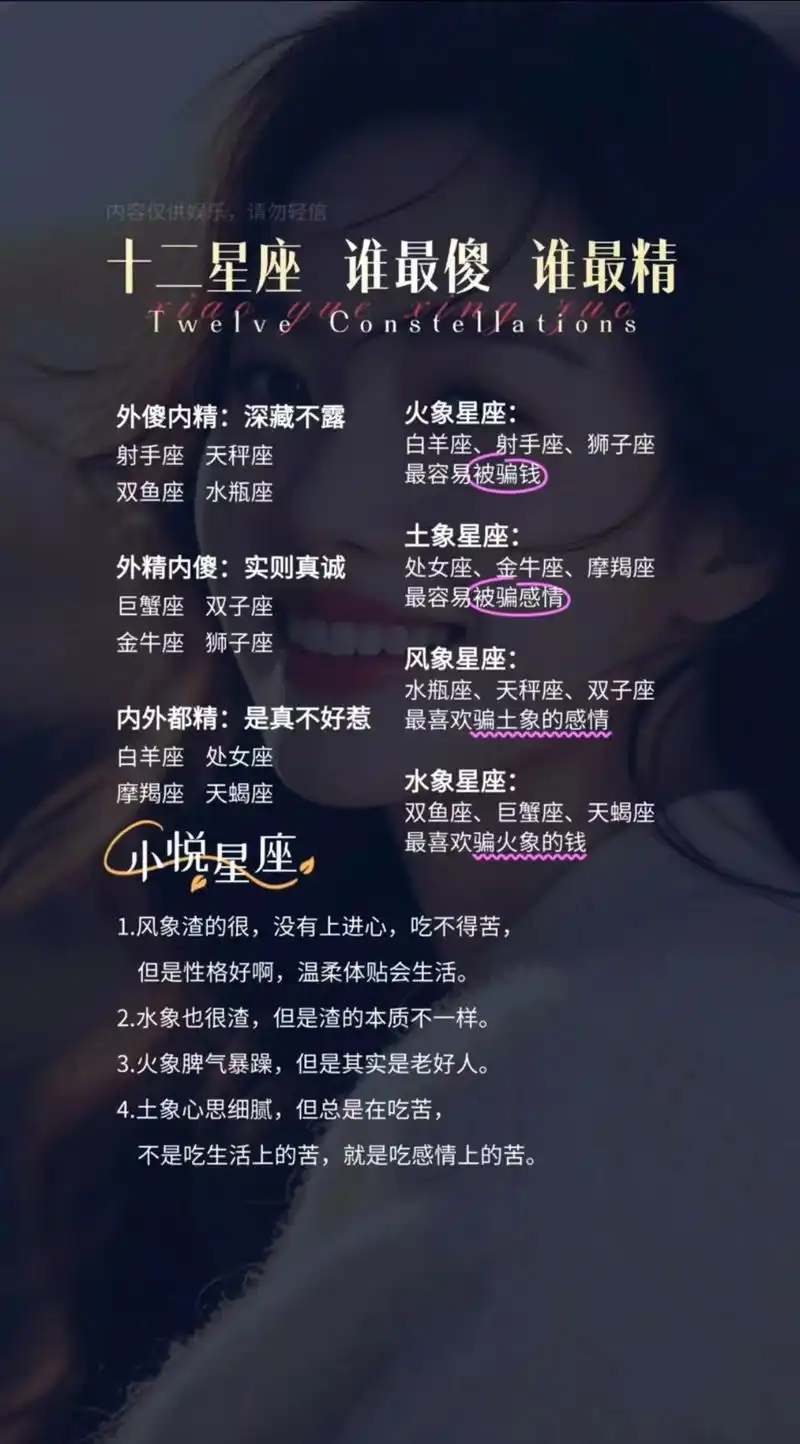 哪个星座女被认为最蠢，头脑最不聪明呢？