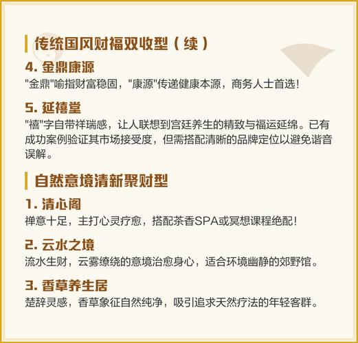 有没有好听又招财的养生馆店名推荐？