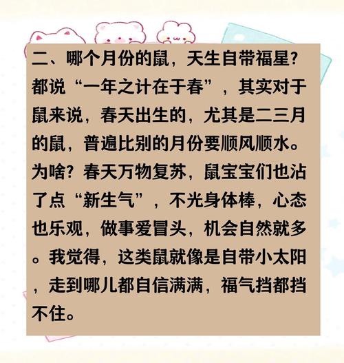 属鼠的人哪个月份出生命运最好？