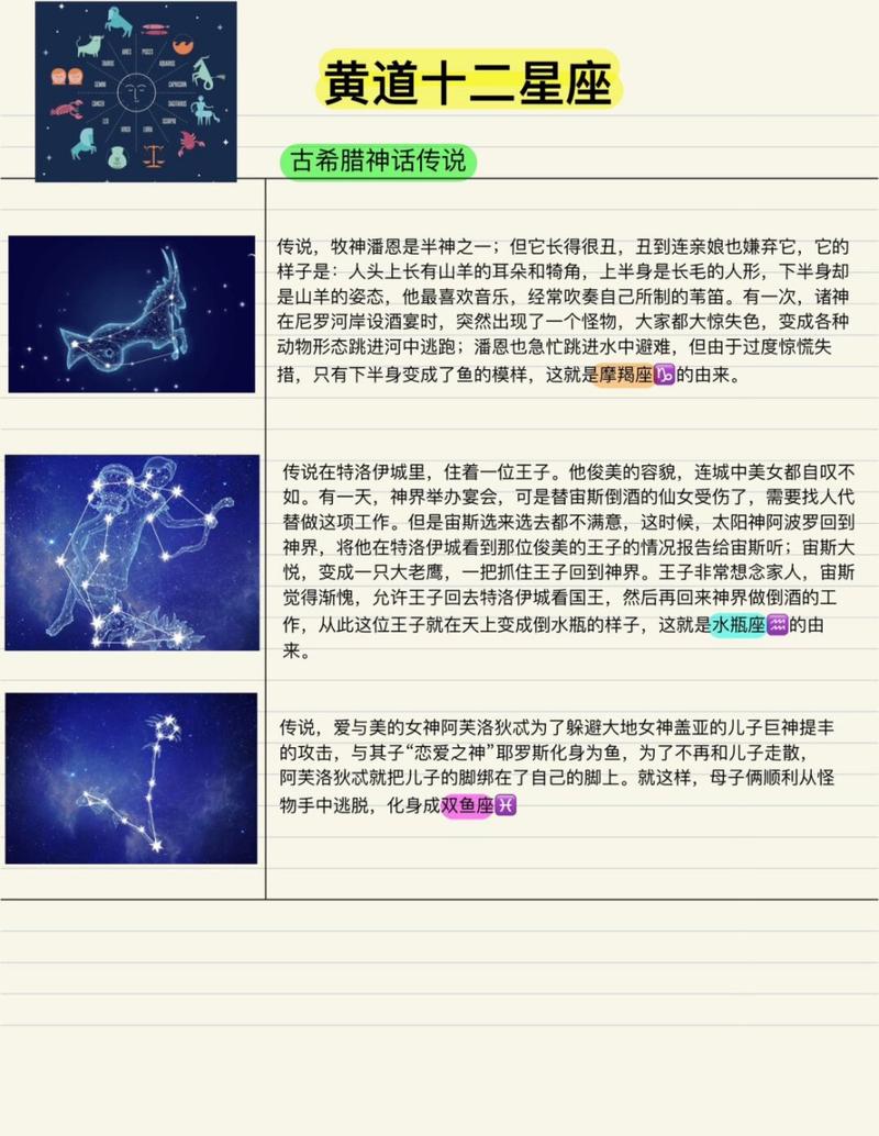 十二星座的神话传说故事有哪些版本？