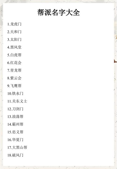 有没有超拽霸气的帮派名字大全推荐？