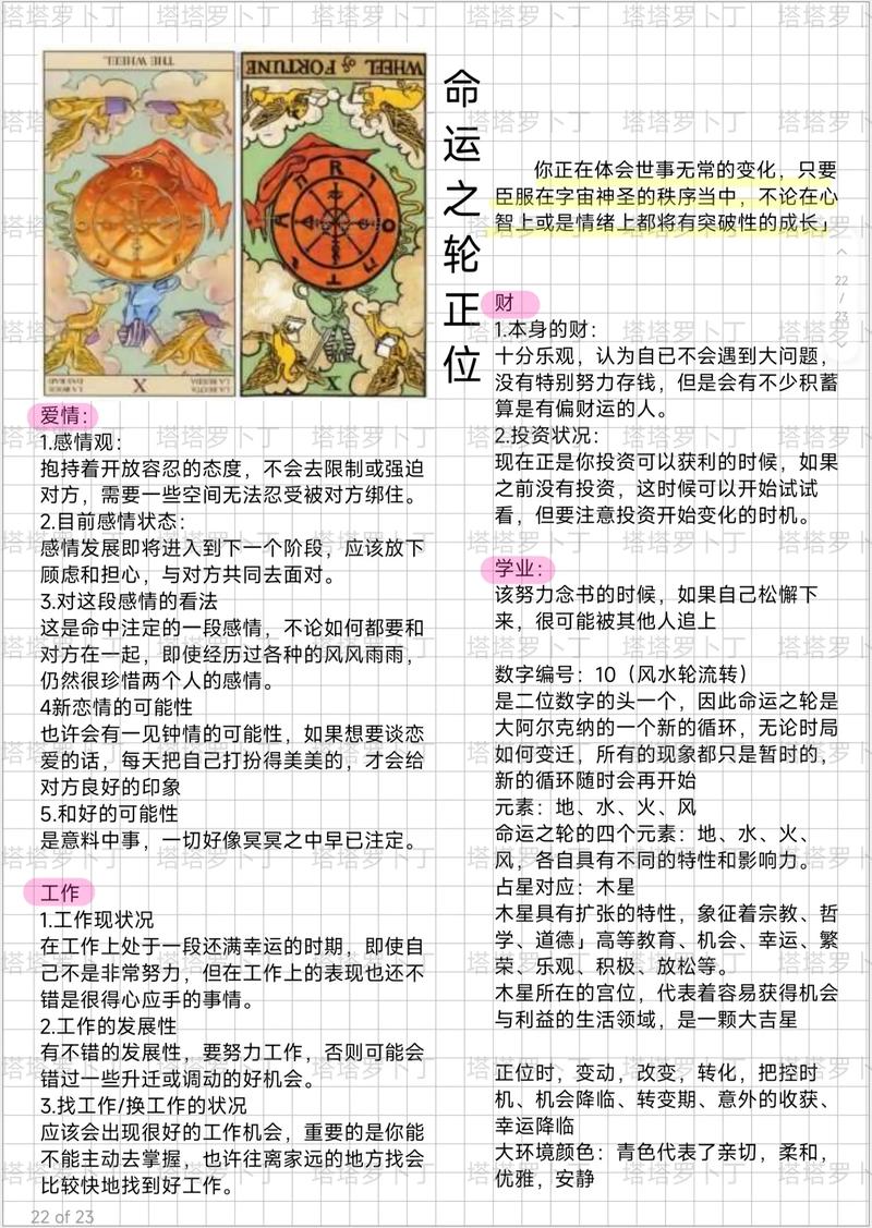 命运之轮正位在爱情中具体预示着什么美好或挑战？