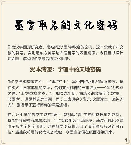 墨属五行中属哪一行？墨字取名有何寓意和象征？