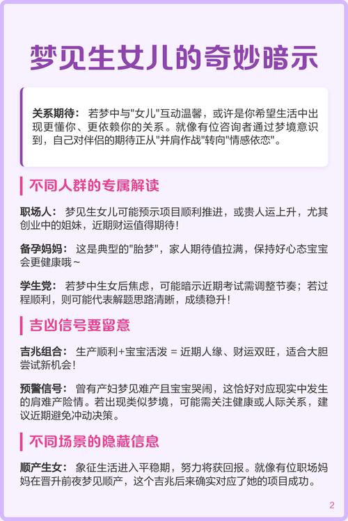 梦见生女儿预示着会生女儿吗？这梦境有什么特殊含义？