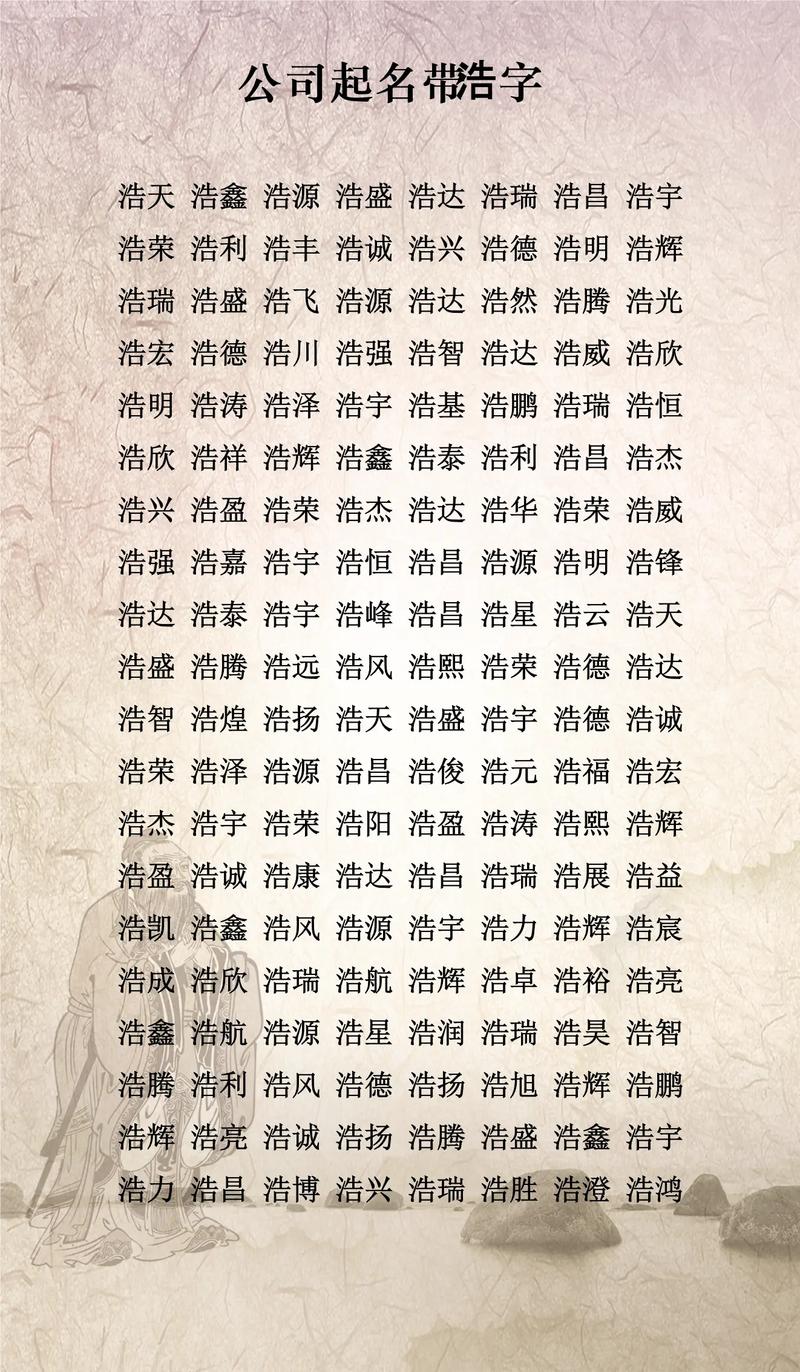 取带有浩字且包含带浩的名字的男孩名字有哪些？