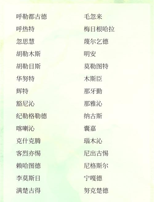 蒙古女孩名字中有没有独一无二的、特别有特色的？