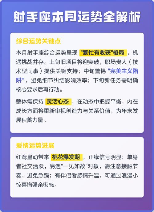 射手座本月运势如何，有哪些具体变化和影响？