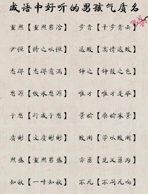 有没有意想不到的好听成语，适合用作名字呢？