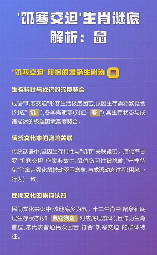 饥寒交迫的动物是哪个生肖？