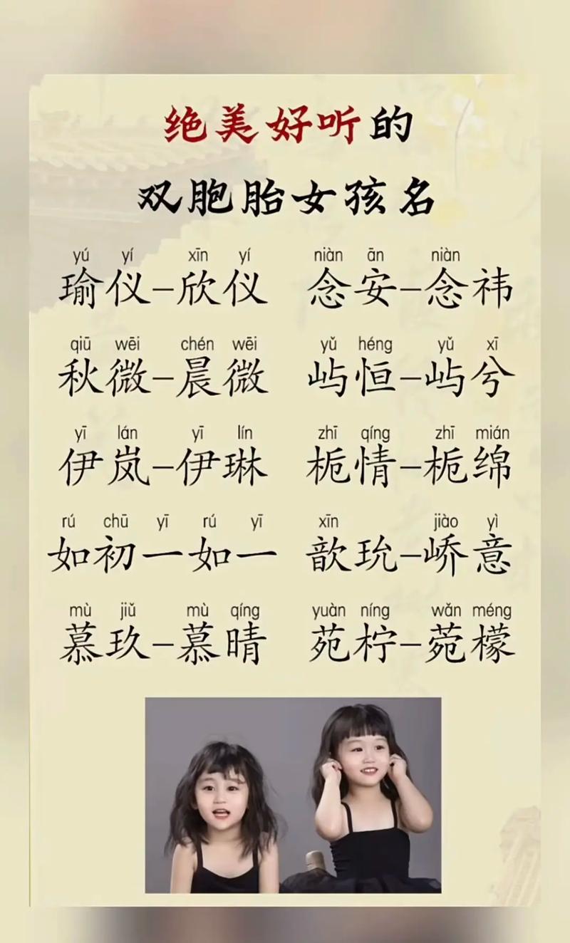 有哪些富有诗意的双胞胎女孩名字推荐？
