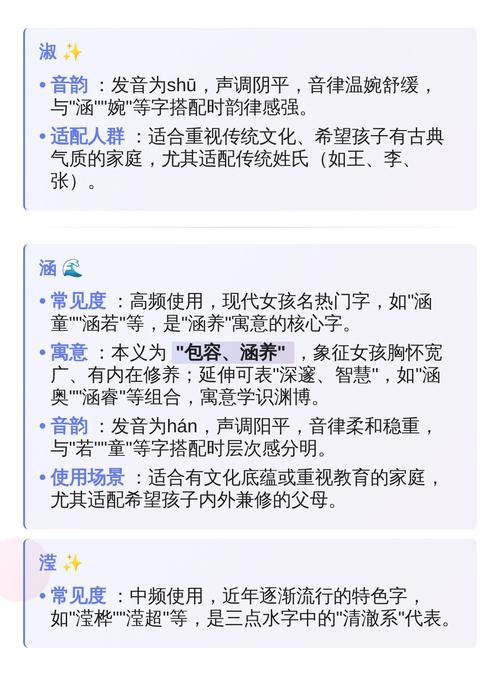 有哪些带三点水的字适合作为女孩名字？