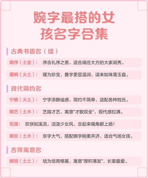婉字搭配哪个字组成女孩名字蕞好听？