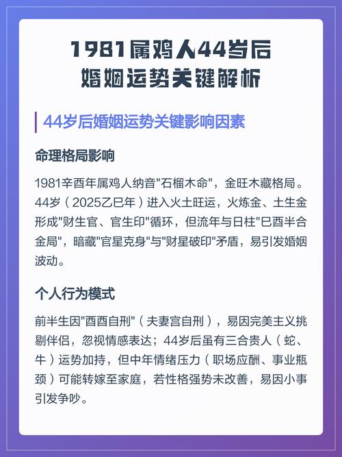 1981年属鸡女性一生婚姻运势如何？
