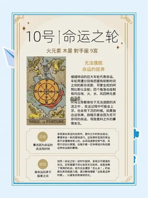 塔罗牌命运之轮正位具体代表着什么含义？