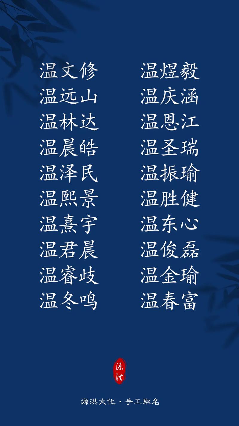 温姓男孩取名有哪些好名字推荐？