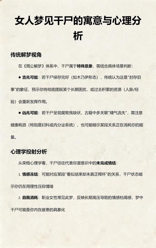 梦见男女干尸预示着什么含义？