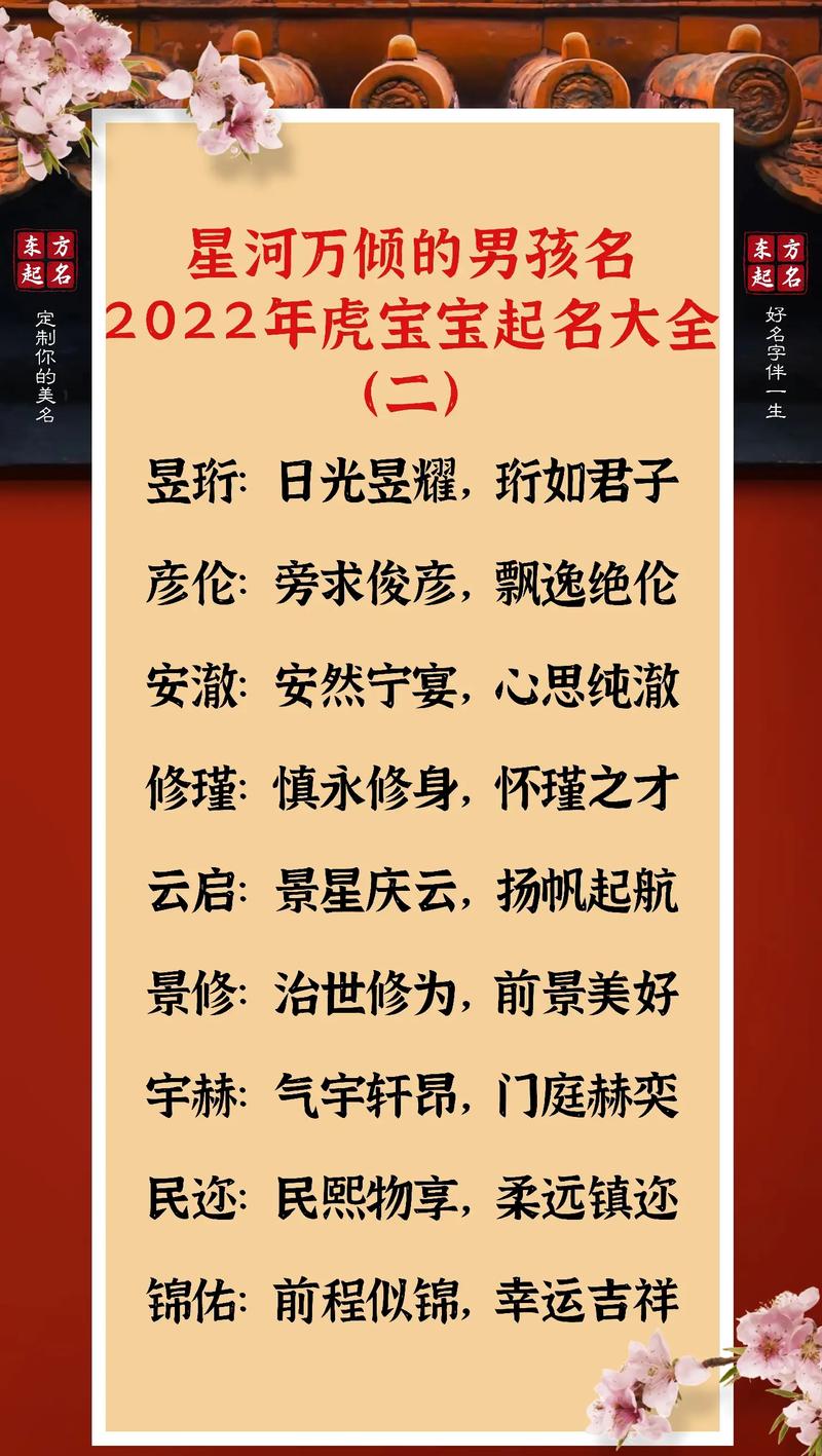 2022年属虎的男宝宝名字大全有哪些？